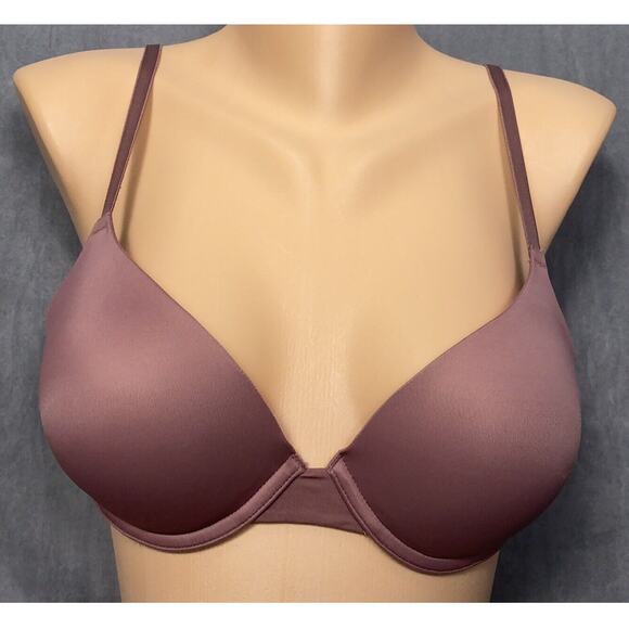 Victoria's Secret Pink Wear Everywhere T-Shirt Bra Size 32D Push Up Bra Mauve - Picture 1 of 8